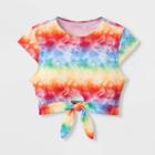 Sirena Pride Gender Inclusive Adult Rainbow Tie-dye Crop Swim Top - Xs, Adult Unisex,