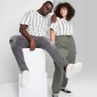 Adult Extended Striped Regular Fit Crewneck Long Sleeve T-shirt - Original Use True White/stripe