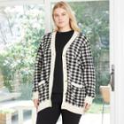 Women's Plus Size V-neck Jacquard Cardigan - Who What Wear Black