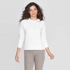 Women's Long Sleeve Crewneck Raglan Pullover - A New Day Cream Xs, Women's, Ivory