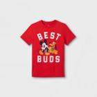 Boys' Disney Mickey Mouse & Friends Best Buds Short Sleeve Graphic T-shirt - Red Xs - Disney