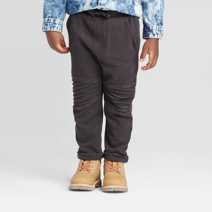Toddler Boys' Rib Moto Jogger Pants - Art Class Black 12m, Toddler Girl's
