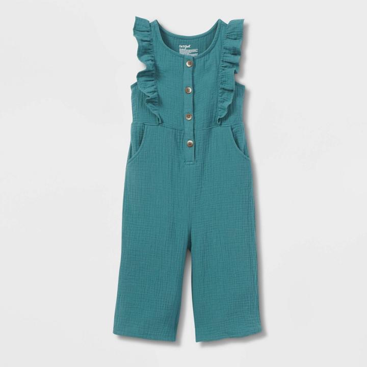 Toddler Girls' Adaptive Jumpsuit - Cat & Jack Dusty Green