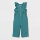 Toddler Girls' Adaptive Jumpsuit - Cat & Jack Dusty Green