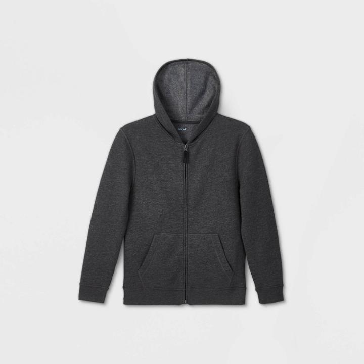 Boys' Adaptive Abdominal Access Fleece Zip-up Sweatshirt - Cat & Jack Gray