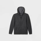 Boys' Adaptive Abdominal Access Fleece Zip-up Sweatshirt - Cat & Jack Gray
