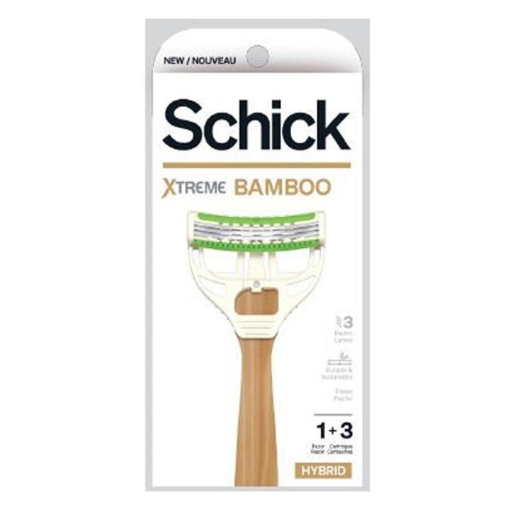 Schick Xtreme Bamboo Hybrid 3-blade Men's Recyclable Disposable Razors