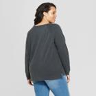 Women's Plus Size Long Sleeve Crew Neck T-shirt - Universal Thread Gray