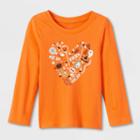 Toddler Girls' Halloween Heart Long Sleeve Graphic T-shirt - Cat & Jack Orange