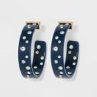 Lucite With Gems Hoop Earrings - A New Day Blue, Women's