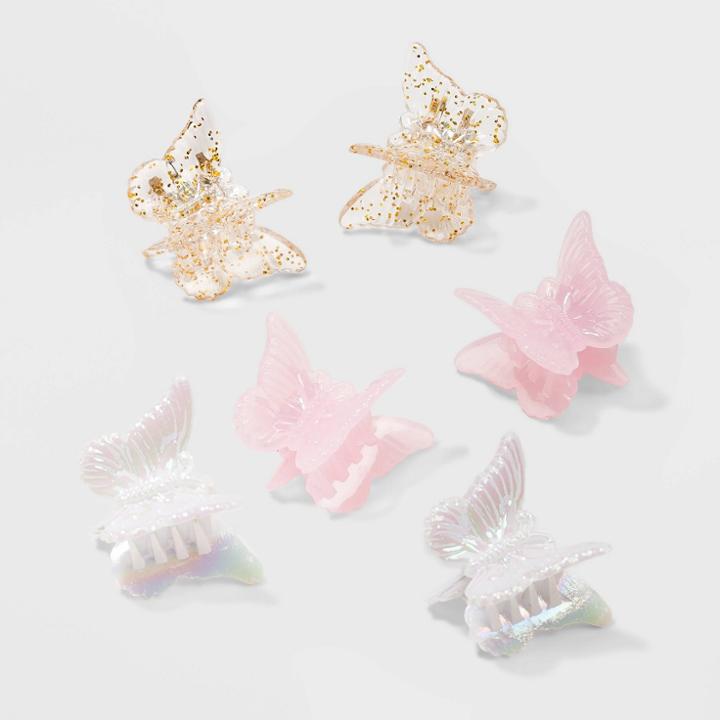 Mixed Finish Butterfly Claw Clip Set 6pc - Wild Fable