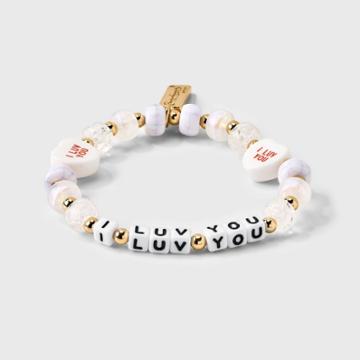 I Luv You Beaded Bracelet - Little Words Project White