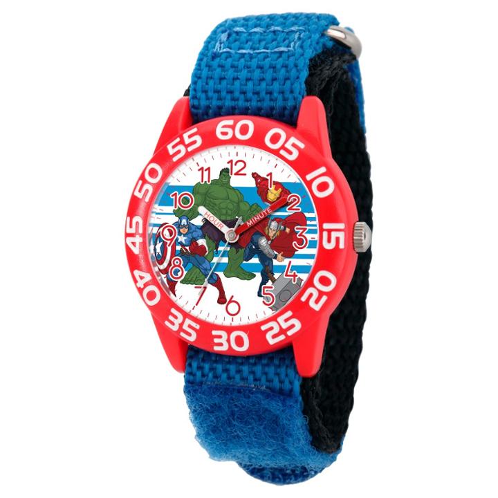 Boys' Marvel's Avengers Captain America-hulk-iron Man And Thor Red Plastic Watch - Blue, Boy's,