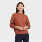 Women's Crewneck Light Weight Pullover Sweater - A New Day Rust