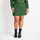 Women's Plus Size Striped Knit Mini Skirt - Future Collective With Kahlana Barfield Brown Black/green