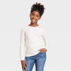 Girls' Long Sleeve T-shirt - Cat & Jack Cream