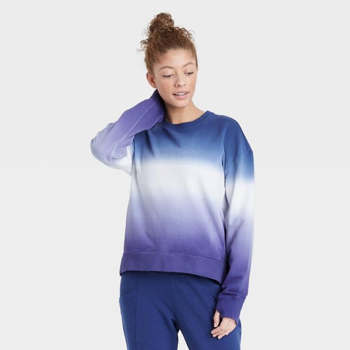 Women's Dip-dye Crewneck Sweatshirt - All In Motion Sapphire