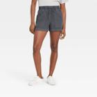 Women's Mid-rise Tie Waist Utility Shorts - Universal Thread Black