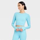 Women's Cropped Seamless Cable Knit Long Sleeve Top - Joylab