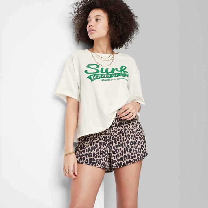 Women's Ascot + Hart Surf Short Sleeve Graphic T-shirt - Cream