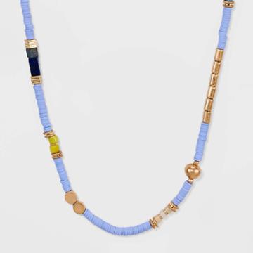 Semi-precious Lapis And Aventurine Beaded Necklace - Universal Thread Blue