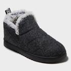 Women's Dluxe By Dearfoams Diana Bootie Slippers - Black M(7-8), Size: Medium (7-8), Gray Black