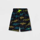 Speedo Boys' Spiral Shark Print 17 Board Shorts - Black