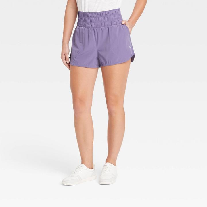 Women's High-rise Woven Shorts 3 - Joylab Purple