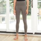 Women's Seamless High-waist Fleece Lined Leggings - A New Day Heather Gray