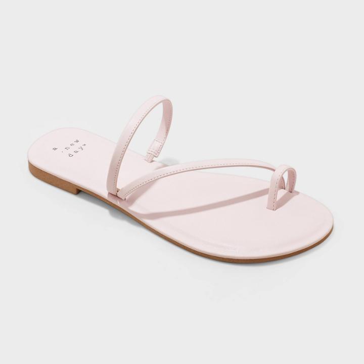 Women's Alix Skinny Strap Toe Loop Sandals - A New Day Pink