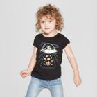 Toddler Girls' Short Sleeve Alien T-shirt - Cat & Jack Black