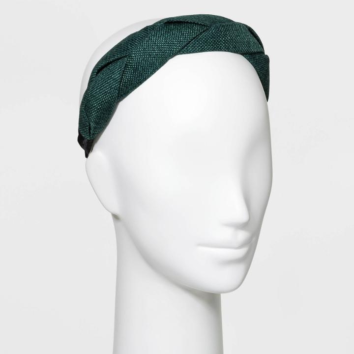 Raffia Twisted Hard Headband - A New Day Teal
