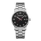 Men's Wenger Avenue - Swiss Made - Black Dial Stainless Steel Bracelet -