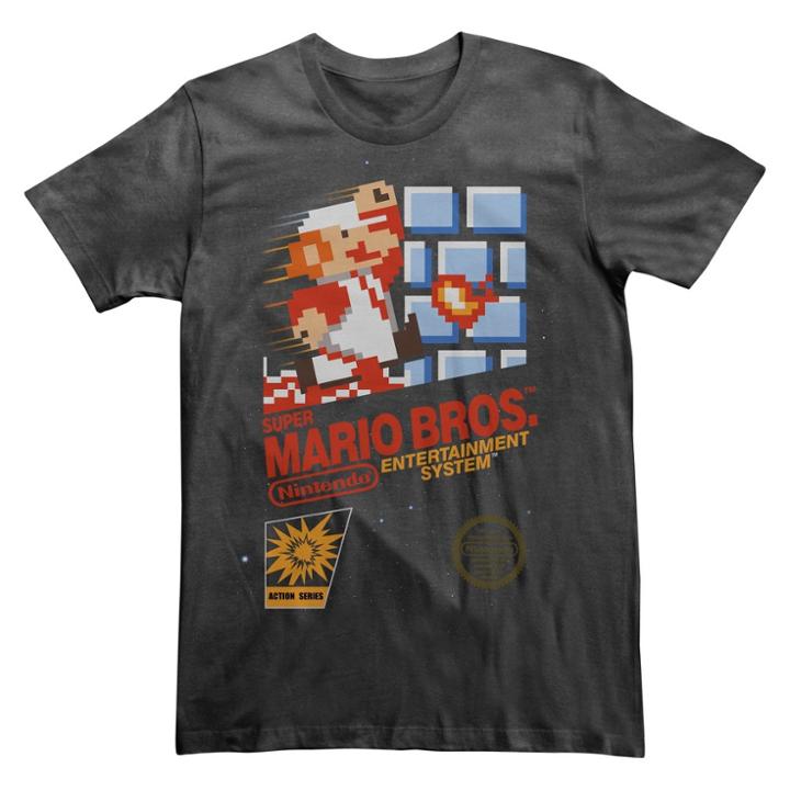 Men's Super Mario Classic Logo T-shirt - Charcoal