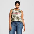 Women's Plus Size Paradise Graphic Cotton Tank Top - A New Day White/olive