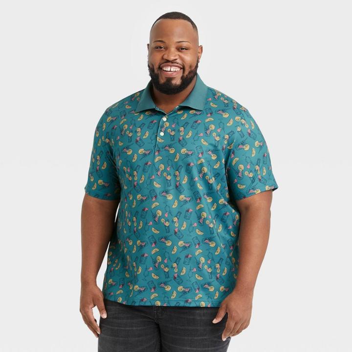 Men's Big & Tall Short Sleeve Performance Polo Shirt - Goodfellow & Co Dark Blue