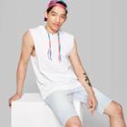 Men's Casual Fit Hooded Tank Top - Original Use White