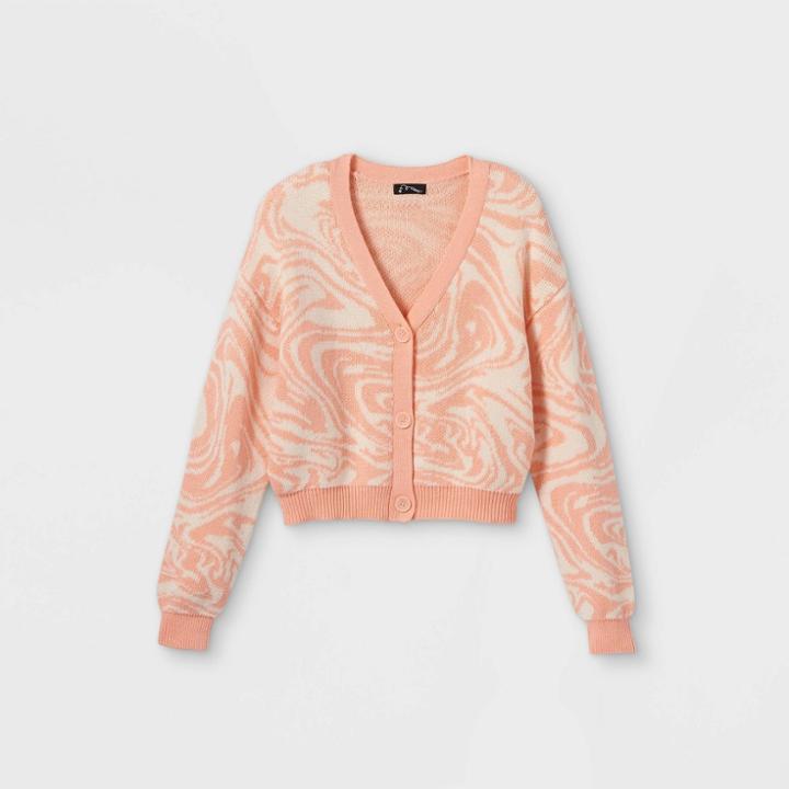 Girls' Cropped Cardigan - Art Class Peach