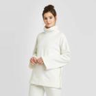 Women's High Neck And Side Zip Fleece Sweatshirt - Joylab White
