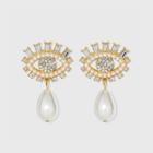 Sugarfix By Baublebar Pearl And Crystal Evil Eye Drop Earrings - Pearl, White