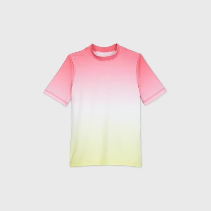 Girls' Short Sleeve Ombre Rash Guard Swim Shirt - Cat & Jack