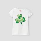 Girls' Adaptive Shamrock Short Sleeve Graphic T-shirt - Cat & Jack White