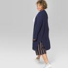 Women's Plus Size Long Sleeve Duster Cardigan - Wild Fable Navy (blue)