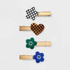 Rhinestone Checkered Hair Clips 4pc - Wild Fable