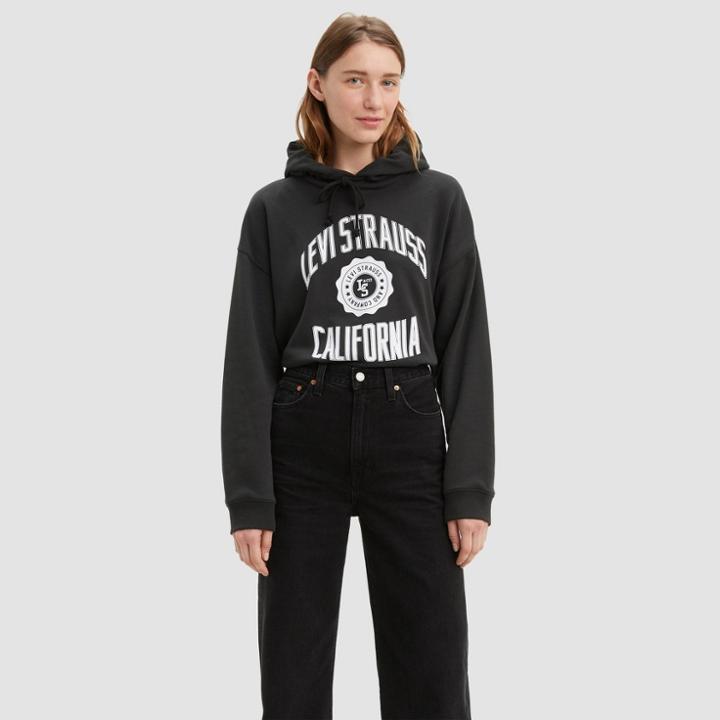 Levi's Women's Sam Cropped Hoodie Sweatshirt - Black