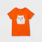 Girls' Flip Sequin Halloween Cat Short Sleeve T-shirt - Cat & Jack Orange