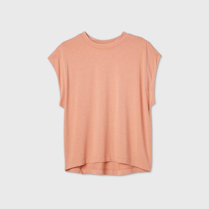 Women's Flutter Short Sleeve Blouse - Prologue Peach