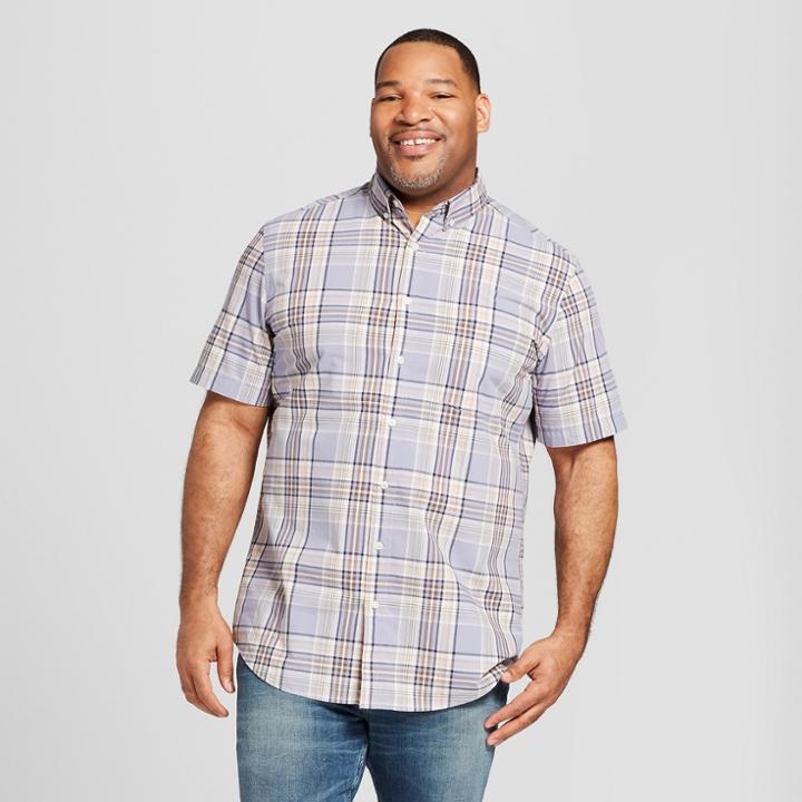 Target Men's Tall Plaid Short Sleeve Button-down Shirt - Goodfellow & Co