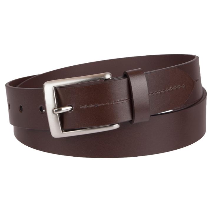 Men's 32mm Cut Edge Belt With Stitch Detail - Goodfellow & Co Brown L,