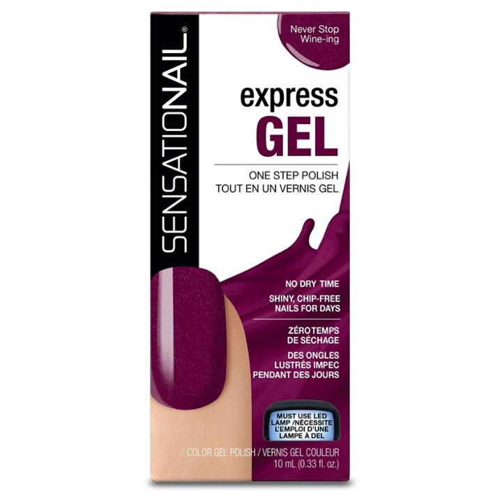 Sensationail Express Gel Polish Never Stop Wine-ing - .494 Fl Oz